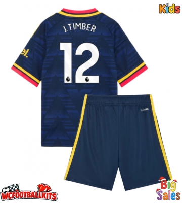 Arsenal Jurrien Timber #12 Replica Away Stadium Kit for Kids 2026-27 Short Sleeve (+ pants)
